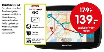 Aanbiedingen Tomtom go 51 - TomTom - Geldig van 03/10/2016 tot 16/10/2016 bij ANWB