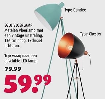 Aanbiedingen Eglo vloerlamp vraag naar een geschikte led lamp - Eglo - Geldig van 03/10/2016 tot 16/10/2016 bij Hubo