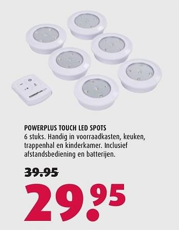 Aanbiedingen Powerplus touch led spots - Powerplus - Geldig van 03/10/2016 tot 16/10/2016 bij Hubo