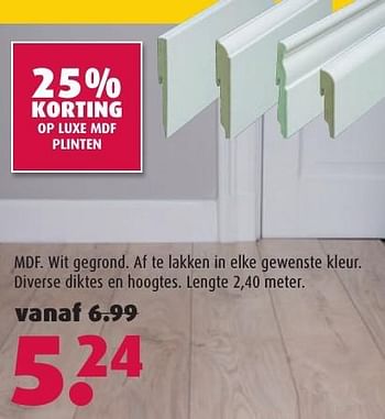 Aanbiedingen Luxe mdf plinten - Huismerk - Hubo  - Geldig van 03/10/2016 tot 16/10/2016 bij Hubo