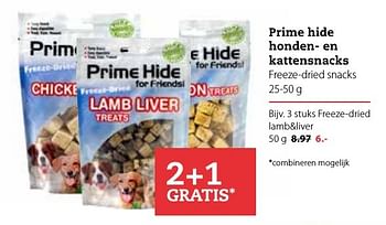 Aanbiedingen Freeze-dried lamb+liver - Prime Hide - Geldig van 03/10/2016 tot 16/10/2016 bij Pets Place