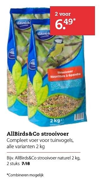 Aanbiedingen Allbirds+co strooivoer naturel - Allbirds &amp; Co - Geldig van 03/10/2016 tot 16/10/2016 bij Pets Place