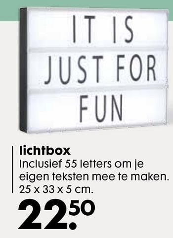 Aanbiedingen Lichtbox - Huismerk - Hema - Geldig van 03/10/2016 tot 16/10/2016 bij Hema
