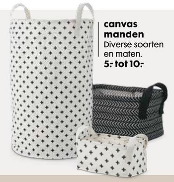 Aanbiedingen Canvas manden - Huismerk - Hema - Geldig van 03/10/2016 tot 16/10/2016 bij Hema