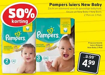 Aanbiedingen Pampers luiers new baby - Pampers - Geldig van 11/10/2016 tot 16/10/2016 bij Trekpleister