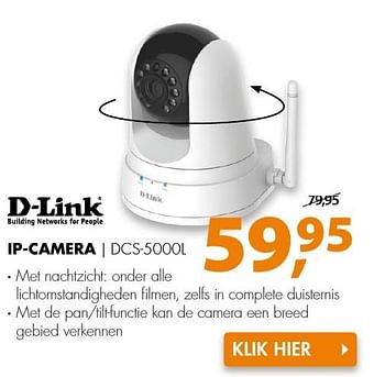 Aanbiedingen D-link ip-camera dcs-5000l - D-Link - Geldig van 10/10/2016 tot 16/10/2016 bij Expert