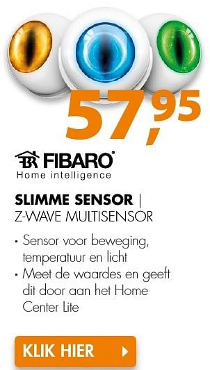 Aanbiedingen Fibaro slimme sensor z-wave multisensor - Fibaro - Geldig van 10/10/2016 tot 16/10/2016 bij Expert