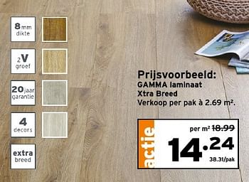 Aanbiedingen Gamma laminaat xtra breed - Huismerk - Gamma - Geldig van 10/10/2016 tot 16/10/2016 bij Gamma