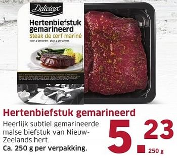 Aanbiedingen Hertenbiefstuk gemarineerd - Delicieux - Geldig van 10/10/2016 tot 16/10/2016 bij Lidl