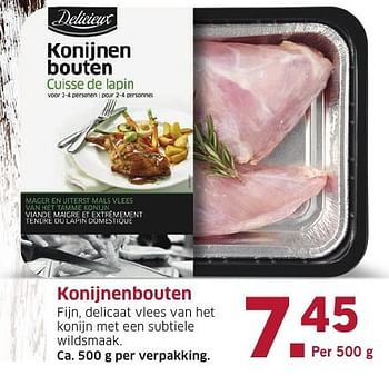 Aanbiedingen Konijnenbouten - Delicieux - Geldig van 10/10/2016 tot 16/10/2016 bij Lidl