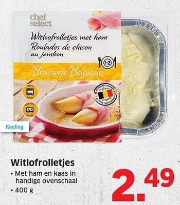 Aanbiedingen Witlofrolletjes - Chef select - Geldig van 10/10/2016 tot 16/10/2016 bij Lidl