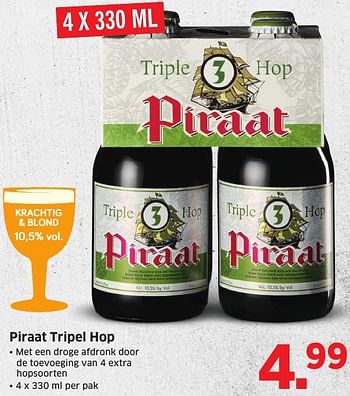 Aanbiedingen Piraat tripel hop - Piraat - Geldig van 10/10/2016 tot 16/10/2016 bij Lidl