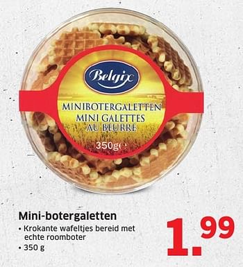 Aanbiedingen Mini-botergaletten - Belgix - Geldig van 10/10/2016 tot 16/10/2016 bij Lidl