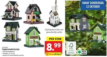 Aanbiedingen Vogelvoederhuisje - Zoofari - Geldig van 10/10/2016 tot 16/10/2016 bij Lidl