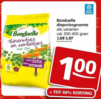 Aanbiedingen Bonduelle diepvriesgroente - Bonduelle - Geldig van 10/10/2016 tot 16/10/2016 bij Jan Linders