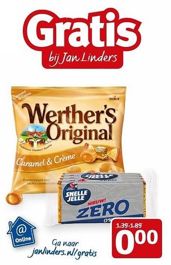 Aanbiedingen Werther`s original - Werther's Original - Geldig van 10/10/2016 tot 16/10/2016 bij Jan Linders