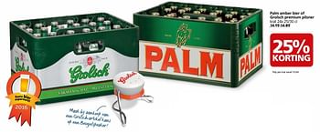 Aanbiedingen Palm amber bier of grolsch premium pilsner - Huismerk - Jan Linders - Geldig van 10/10/2016 tot 16/10/2016 bij Jan Linders