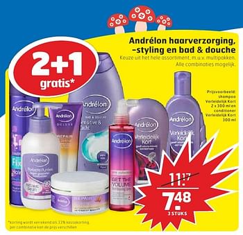 Aanbiedingen Andrélon shampoo verleidelijk kort en conditioner verleidelijk kort - Andrelon - Geldig van 11/10/2016 tot 16/10/2016 bij Trekpleister