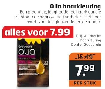 Aanbiedingen Olia haarkleuring donker goudbruin - Garnier - Geldig van 11/10/2016 tot 16/10/2016 bij Trekpleister