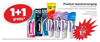 Aanbiedingen Prodent tandpasta coolmint - Prodent - Geldig van 11/10/2016 tot 16/10/2016 bij Trekpleister