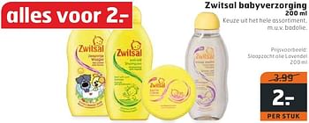 Aanbiedingen Zwitsal slaapzacht olie lavendel - Zwitsal - Geldig van 11/10/2016 tot 16/10/2016 bij Trekpleister