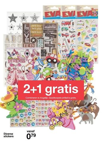Aanbiedingen Diverse stickers - Huismerk - Zeeman  - Geldig van 15/10/2016 tot 21/10/2016 bij Zeeman