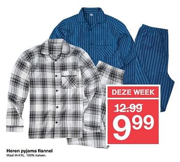 Aanbiedingen Heren pyjama flannel - Huismerk - Zeeman  - Geldig van 15/10/2016 tot 21/10/2016 bij Zeeman