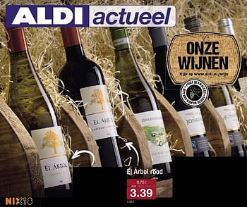 Aanbiedingen El árbol rood - Rode wijnen - Geldig van 12/10/2016 tot 18/10/2016 bij Aldi