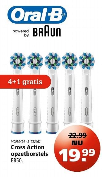 Aanbiedingen Oral-b cross action opzetborstels eb50 - Oral-B - Geldig van 07/10/2016 tot 19/10/2016 bij Marskramer