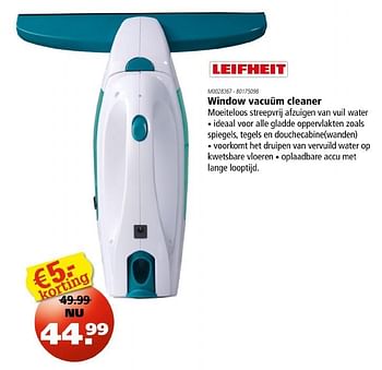 Aanbiedingen Leifheit window vacuum cleaner - Leifheit - Geldig van 07/10/2016 tot 19/10/2016 bij Marskramer