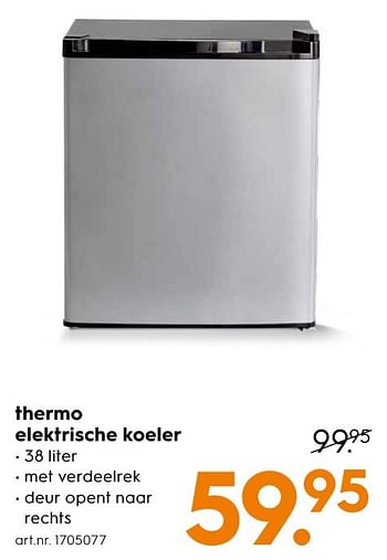 Aanbiedingen Thermo elektrische koeler - Huismerk - Blokker - Geldig van 10/10/2016 tot 19/10/2016 bij Blokker