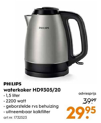 Aanbiedingen Philips waterkoker hd9305-20 - Philips - Geldig van 10/10/2016 tot 19/10/2016 bij Blokker