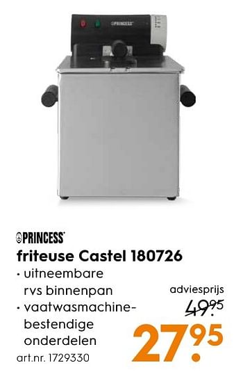 Aanbiedingen Princess friteuse castel 180726 - Princess - Geldig van 10/10/2016 tot 19/10/2016 bij Blokker