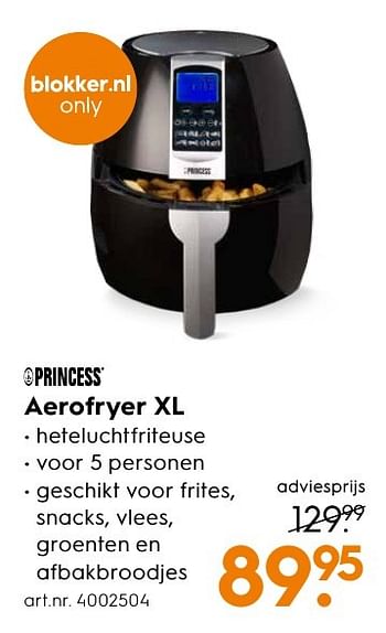 Aanbiedingen Princess aerofryer xl - Princess - Geldig van 10/10/2016 tot 19/10/2016 bij Blokker