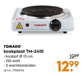 Aanbiedingen Tomado kookplaat tm-2410 - Tomado - Geldig van 10/10/2016 tot 19/10/2016 bij Blokker