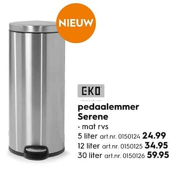 Aanbiedingen Pedaalemmer serene - Eko - Geldig van 10/10/2016 tot 19/10/2016 bij Blokker