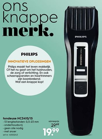 Aanbiedingen Philips tondeuse hc3410-15 - Philips - Geldig van 10/10/2016 tot 19/10/2016 bij Blokker