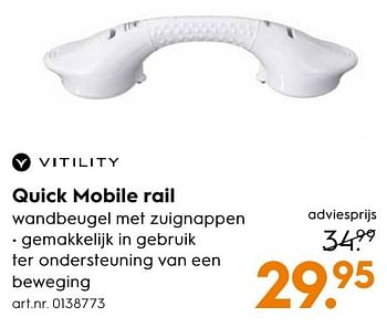 Aanbiedingen Vitility quick mobile rail - Vitility - Geldig van 10/10/2016 tot 19/10/2016 bij Blokker