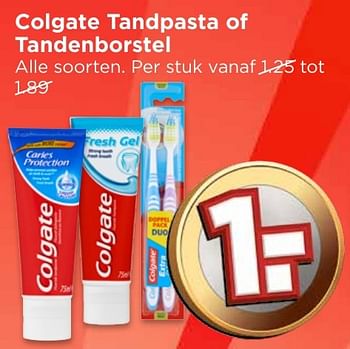 Aanbiedingen Colgate tandpasta of tandenborstel - Colgate - Geldig van 16/10/2016 tot 22/10/2016 bij Vomar
