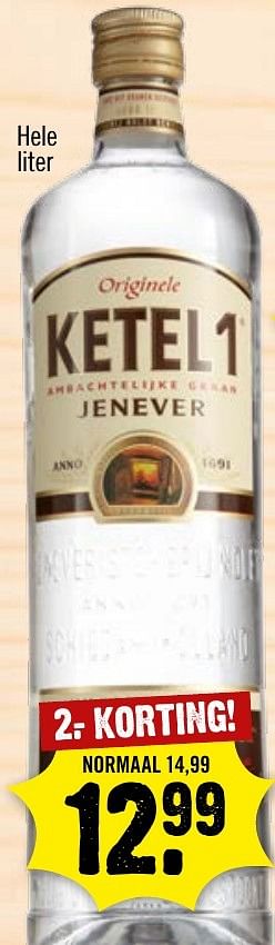 Aanbiedingen Originele ketel 1 jenever - Ketel 1 - Geldig van 16/10/2016 tot 22/10/2016 bij Dirk III