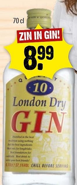 Aanbiedingen London dry gin - London - Geldig van 16/10/2016 tot 22/10/2016 bij Dirk III