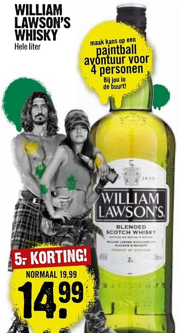 Aanbiedingen William lawson`s whisky - William Lawson's - Geldig van 16/10/2016 tot 22/10/2016 bij Dirk III