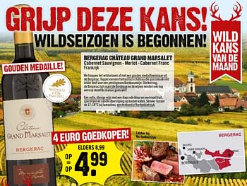 Aanbiedingen Bergerac chteau grand marsalet - Rode wijnen - Geldig van 16/10/2016 tot 22/10/2016 bij Dirk III