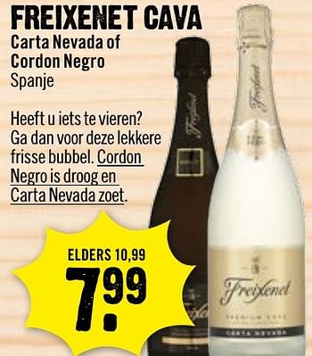 Aanbiedingen Freixenet cava carta nevada of cordon negro - Freixenet - Geldig van 16/10/2016 tot 22/10/2016 bij Dirk III