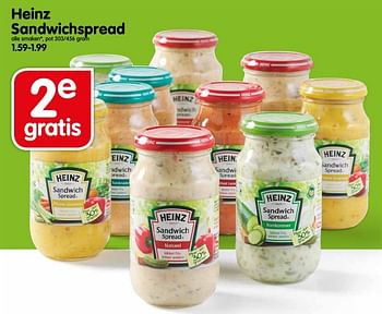 Aanbiedingen Heinz sandwichspread - Heinz - Geldig van 16/10/2016 tot 22/10/2016 bij Em-té