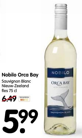 Aanbiedingen Nobilo orca bay sauvignon blanc nieuw-zeeland - Witte wijnen - Geldig van 16/10/2016 tot 22/10/2016 bij Em-té