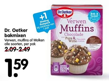 Aanbiedingen Dr. oetker bakmixen verwen, muffins of wolken - Dr. Oetker - Geldig van 16/10/2016 tot 22/10/2016 bij Em-té