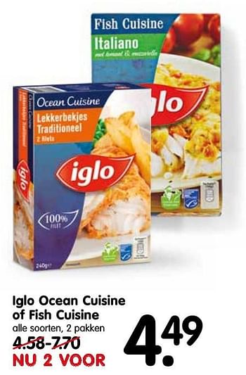 Aanbiedingen Iglo ocean cuisine of fish cuisine - Iglo - Geldig van 16/10/2016 tot 22/10/2016 bij Em-té