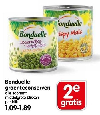 Aanbiedingen Bonduelle groenteconserven - Bonduelle - Geldig van 16/10/2016 tot 22/10/2016 bij Em-té