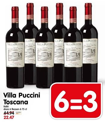 Aanbiedingen Villa puccini toscana - Rode wijnen - Geldig van 16/10/2016 tot 22/10/2016 bij Em-té